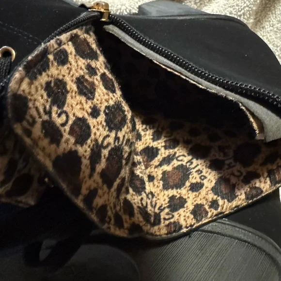 **Cato Black Lace Up Ankle Boots Leopard Lining Chunky Heel Booties - Picture 9 of 10